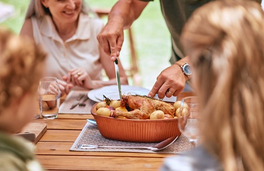 Turkey Lunch Family And Man Cut Food For Celebrat 2023 11 27 05 10 21 Utc